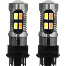 Resim Sumsool 2x LED Işık Çift Renkli T25 3157 P27-7W 5630 20SMD Beyaz Kehribar B (Yurt Dışından) 