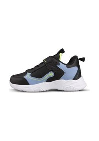 Resim M.P Büyük Erkek Çocuk Cırtlı Siyah-mavi Sneaker Siyah - Mavi 