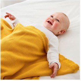 Resim IKEA Bebek Battaniyesi 70x90 Cm Meridyendukkan Koyu Sarı -pamuklu Bebe Battaniye 