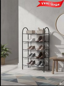 Resim 5 Raflı Ayakkabılık Siyah 