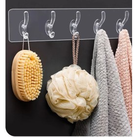 Resim Baysa 5'li Şeffaf Yapışkan Askı Banyo, Mutfak Düzenleyici Askı 