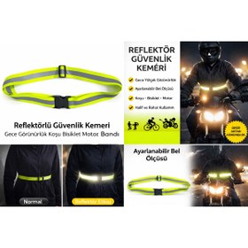 Resim Vi Caro yeşil Reflektörlü Kemer Ayarlı Gece Görünürlük Motor Bisiklet Koşu Güvenlik Kemeri 