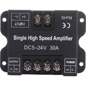 Resim Folinda Dc 5-24v 30a Pwm Sinyal Güçlendirici, Monokrom Led Şeritler İçin 3528/5050/5630/2835 , Alüminyum Kasa, 720w Maksimum Güç, Kolay Kurulum 