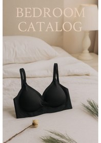 Resim Hafif Dikişsiz Hiç Yok Hissi Veren Lazer Kesim İz Yapmaz Günlük Yoga Spor Da Estetik Zarif Sütyen Siyah 