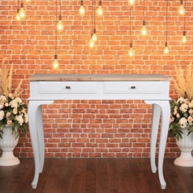 Resim Roys Ahşap 120 cm Çekmeceli Beyaz Naturel Dresuar 