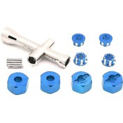 Resim Lemestar 1/16 Slash E-revo Rc Araçlar İçin 12mm Mavi Alüminyum Altıgen Tekerlek Göbek Seti 4 Adet 