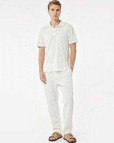 Resim Koton Waffle Dokulu Cep Detaylı Kancalı Slim Fit Pantolon Beyaz 5sam40027hk Beyaz 