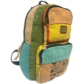 Resim Old Cotton Cargo Kaliteli Tek Bölmeli Vintage Disayn Günlük Sırt Gezi Okul Seyahat Çantası Jannie Bag 27 Cm X 40 Cm Haki 