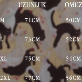 Resim Unisex Elastik Kedi Kısa Kollu Gömlek - 2XL 