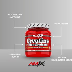 Resim Amix Creatine Monohydrate Mikronize 300g - 5 gram 60 servis 