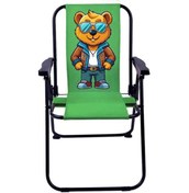 Resim Exent Gözlüklü Maskot Ayı 2-6 Yaş Lüx Çocuk Piknik Sandalyesi-mini Kamp Sandalyesi-yeşil 