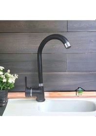 Resim Mintev Siyah Ultra Lüx Komple Set Mutfak Evye Lavabo Ve Banyo Bataryası Siyah 