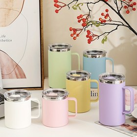 Resim 1pc Paslanmaz Çelik Bardak, Büyük Kapasiteli Kahve Fincanı, Süt Çay Bardağı, PP Gövde ile 304 Paslanmaz Çelik Astar, Spor & Outdoor Eğlence Bardağı 
