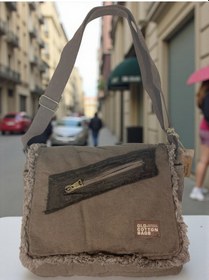 Resim Old Cotton Cargo Vintage Salaş Orta Boy Unisex Günlük Çapraz Postacı Tablet Çantası M 32 Cm X 27 Cm Koyu Kahverengi 