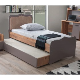 Resim Yavrulu Çekmeceli Ahşap Karyola Ve Başlık 90x190 