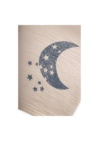 Resim Cigit Ay Baskılı Naturel Battaniye 90x100 Cm İndigo Baskılı Indigo 