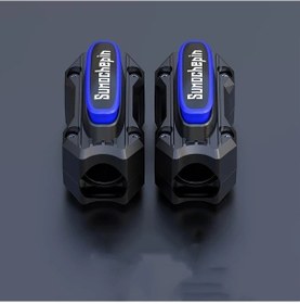 Resim Chuangyinshop 2 Adet Blue Abs Motorcycle Bumper Guards Soket Ve Bisikletler İçin Dayanıklı Çarpışma Koruması 