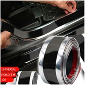 Resim MeyZone Tampon Çamurluk Bagaj Kapı Eşiği Koruyucu Şerit Eşik Koruma Bandı Gri + Parlak Siyah 5mt 