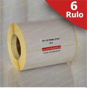 Resim Termal Etiket 100X120 - Barkod Etiketi 6 Rulo 1.500 Adet 