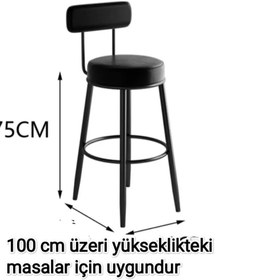 Resim J&S QUALİTY Montaj Gerektirmez Hazır Bar Sandalyesi, Ikea Kadın Tasarımı 75 Cm Mutfak Adası Bar Taburesi 
