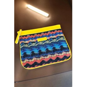 Resim Bahels Vip Rainbow Tasarım Kadın Portföy & Clutch Çanta Tekstil Malzemeden Günlük Kullanım İçin 