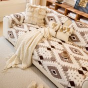 Resim 1 adet polyester çift renkli jakar kadife koltuk yastığı, evcil hayvan dostu, makinede yıkanabilir, 1/2/3/4 kişilik kanepe koruma ve dekorasyon için uygun 