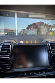 Resim SHHOBİ 4 Parça Sevimli Tavuk Ailesi Dikiz Aynası Süsü - Araba Ayna Süsü Araç İçi Torpido Aksesuar 