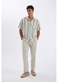 Resim DeFacto Relax Fit Çizgili Kısa Kollu Gömlek D1374AX24AUBG802 