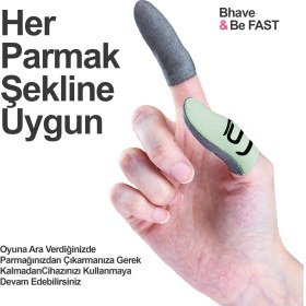 Resim Bhave Hybrid Parmaklık-1 Çift-Pubg Parmak Eldiveni-Ter Geçirmez Oyuncu Parmaklığı 