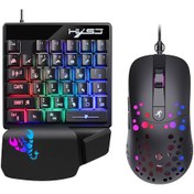 Resim Xindoker Hxsj V400 35 Tuş Tek El Klavye + A904 Rgb Işıklı Delikli Mouse Seti - Oyun Ve Ofis İçin 6 Dpı Ayarı, Ergonomik Tasarım Diğer 