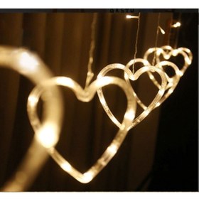 Resim PEKSHOP Kalp Dekorlu Animasyonlu Perde Led Işik 3 Metre Eklemeli 