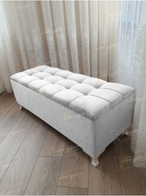 Resim aldagelsin Yeni Model Lüks Çizgi Kapitoneli Sandıklı Puf Bench 110 cm 