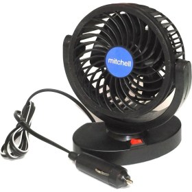 Resim 360 Derece Hareketli Tekli Araç Içi Vantilatör 12V 