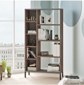 Resim Yurudesign New Home Kitaplık Metal Ayaklı Beton-kahve Hm8-cg 