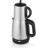 Resim Starseven Sinbo STM-5831 Çelik Elektrikli Çay Makinesi Inox Çaycı 2-In-1 Demlik Su Isıtıcı 1600W Otomatik Kap 