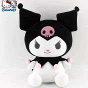 Resim 1 adet Sanrio Kuromi Peluş Oyuncak - Pembe Boynuzlu ve İfade Dolu Gözlerle Sevimli Karikatür Köpek Tasarımı, Yumuşak Peluş Malzeme ile Evcil Arkadaş, Ev Dekoru, Fotoğraf Propu, Hediye - Tüm Irklar & Boyutlar 