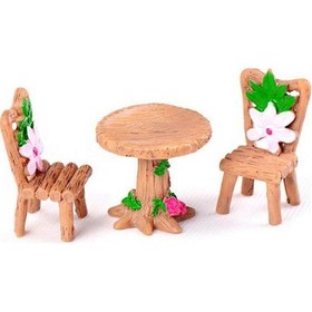 Resim Masa Sandalye Figür 3 Parça 