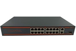 Resim Nova ND1PD1621LG 16 Port Poe+ 10-100 Mbps 2 Port 10-100-1000 Mbps Uplink 1 Port SFP Switch 250W 