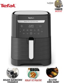 Resim TEFAL XXL 6.5 Litre Geniş Kapasite 2'si 1 arada Fritöz & Izgara Yağsız Airfryer, Çift Bölme Aparatlı 