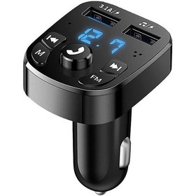 Resim Car Hands-free Wireless Bluetooth-compatible Fm Transmitter Car Player Kit Car Charger Dual Usb Support Usb Flash Drive Aux 