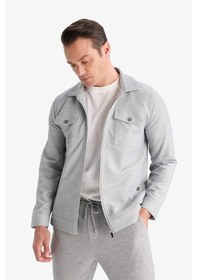 Resim Defacto - Slım Fıt Polo Yaka Mont D7533AX25SP Gri 