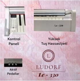 Resim PUANDORG Ludorf Le 330 BEYAZ Profesyonel Piyano 88 Tuşlu Tuş Hassasiyetli (+TABURE / KULAKLIK) 