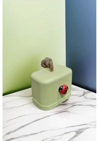 Resim Beton Stoper Dekoratif Uğur Böcekli Beton Kapı Stoperi Kapı Önü Ağırlık Kapı Tamponu Sarı 