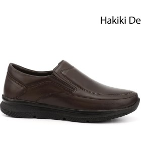 Resim Gönderi(r) Erkek Koyu Kahve Hakiki Deri Comfort Ayakkabı 