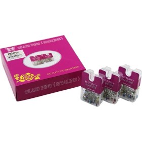 Resim Glass Pıns Hyalıne Butterfly 1200 Adet Renkli Toplu Başörtü Iğnesi Şeffaf Plastik Askılıklı Kutulu 