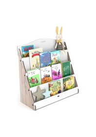 Resim Mingitav Mingitav Lucky Montessori Ahşap Çocuk Odası 4 Raflı Kitaplık Meşe 