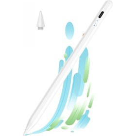 Resim Apple Uyumlu iPad 2018-2022 Stylus Kalem Eğim Hassasiyetli Avuç İçi Redli Kalem 