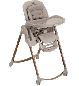 Resim Maxi-Cosi Minla Plus 6'sı Bir Arada Ahşap Görünümlü 4 Tekerlekli Mama Sandalyesi Beige 