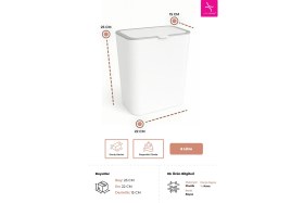 Resim Primanova Flip Banyo Mutfak Tezgah Üstü Çöp Kovası - Beyaz 