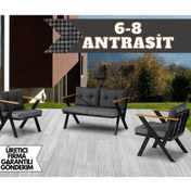 Resim Dekoroom's Zeta 2 1 1 Pofuduk Balkon Takımı, Bahçe Mobilyası, Çay Seti, Kafe Oturma Grubu, Teras Koltuk Takımı 